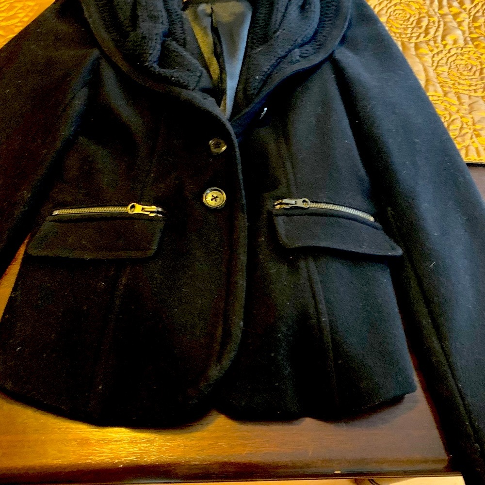 Black wool jacket /  sm / Sweater Collar